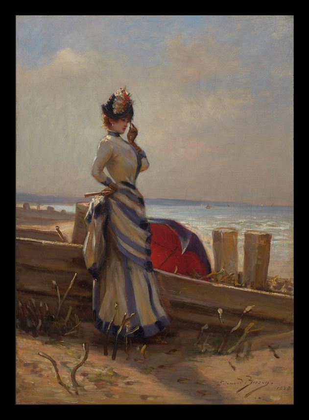 Édouard Bisson - An Elegant Woman by the Sea | MasterArt